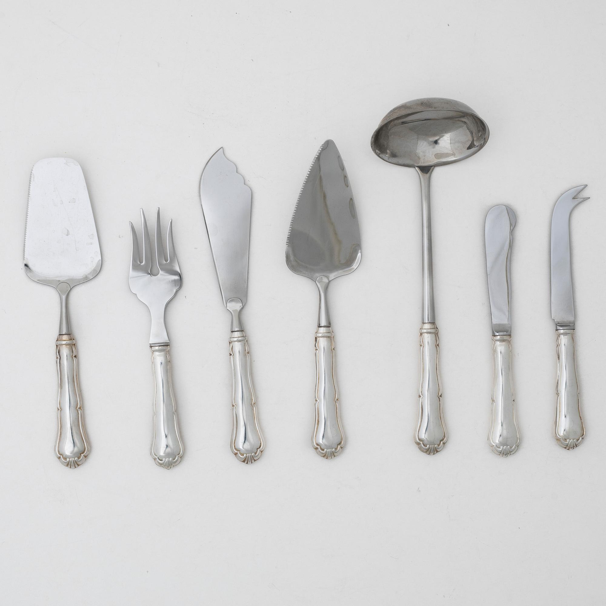 Bestickservis, 81 delar, silver 830, modell Chippendale, KPL, 1994.