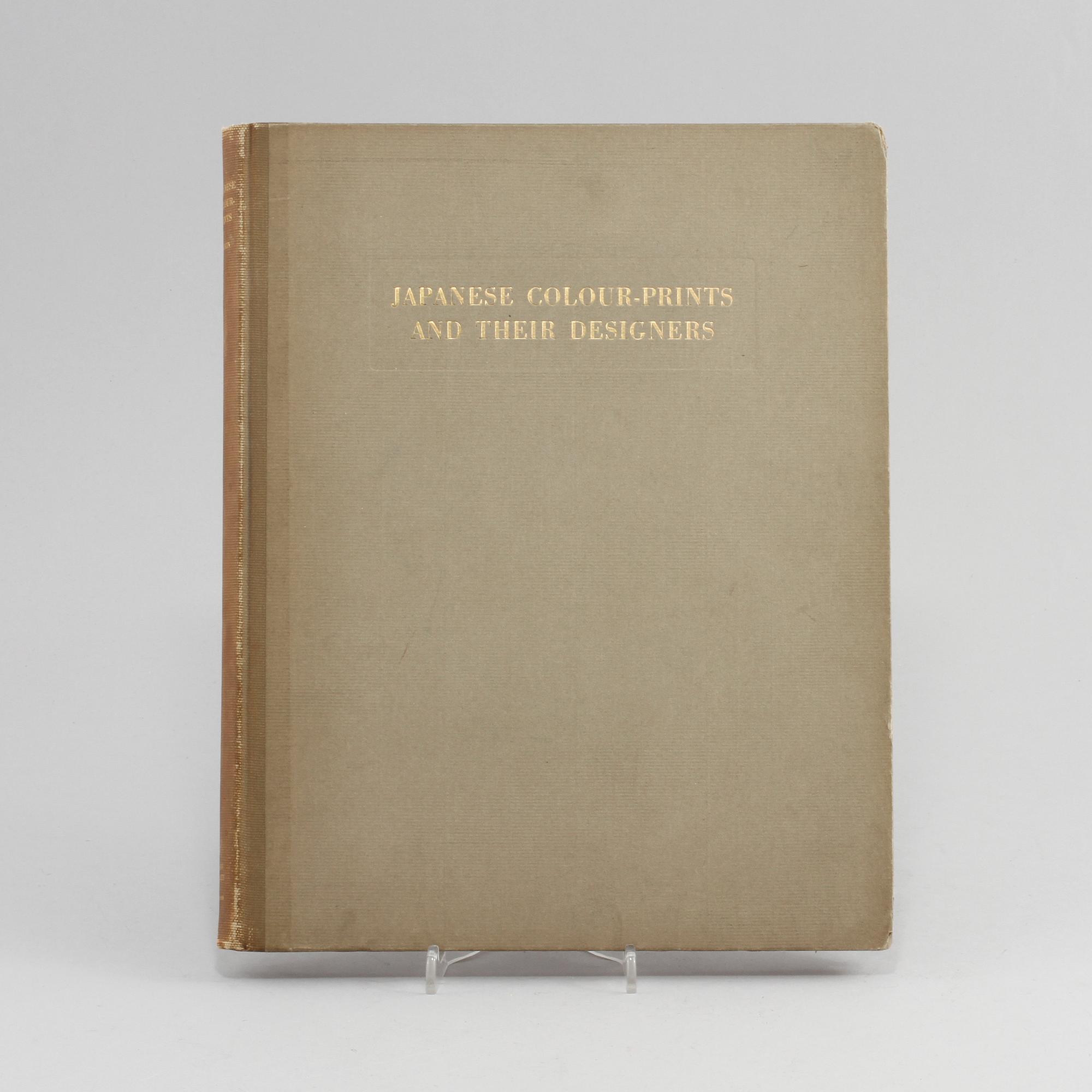 BOK, "Japanese Colour-Prints and Their Designers" Frederick William Gookin samt TRÄSNITT, 12 st, Japan, 1900-tal.