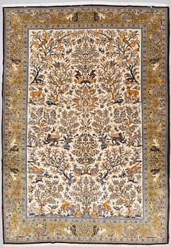 MATTA, Ghom, figural, part silk, 1900-talets slut, ca 323 X 220 cm.