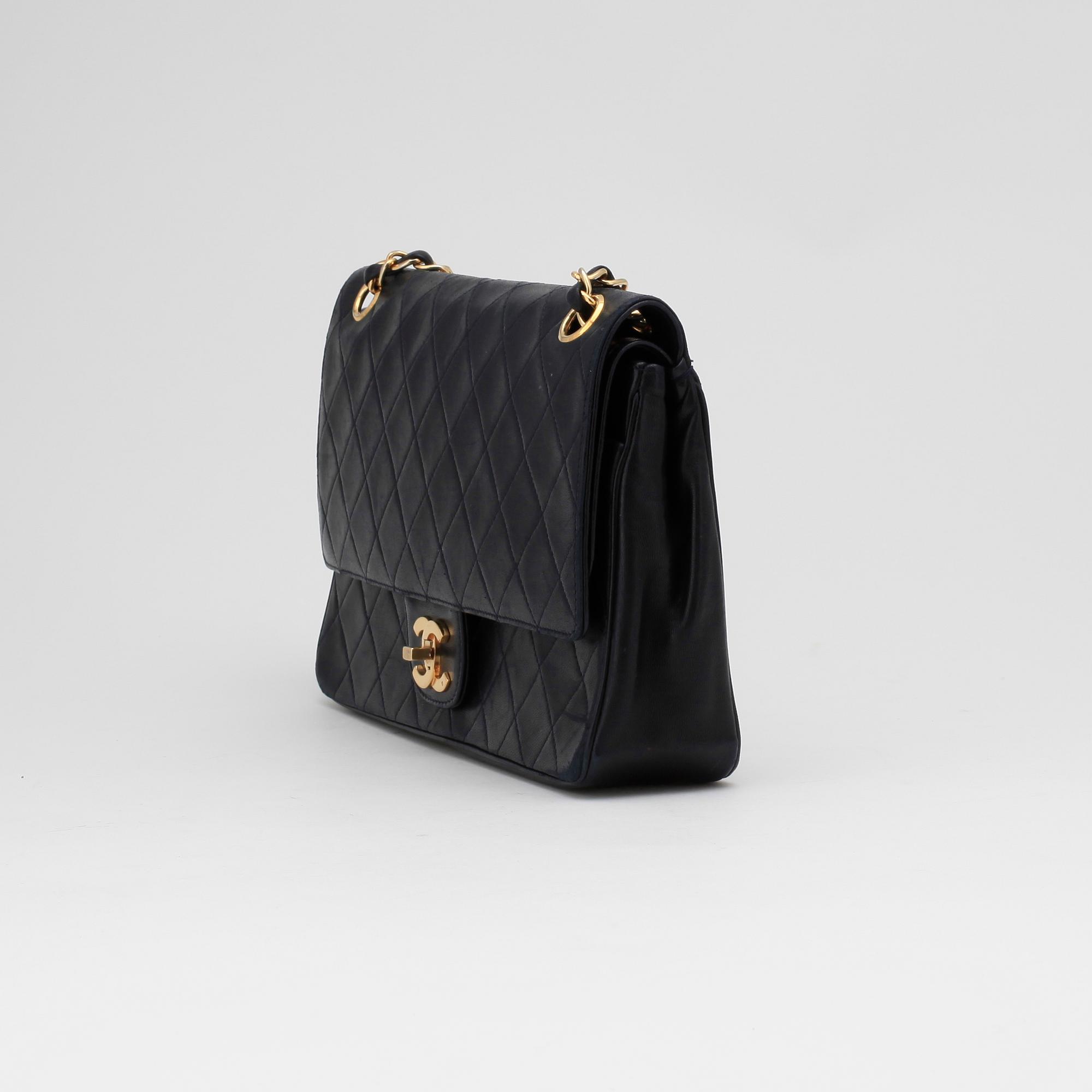 CHANEL, a blue leather "Flap Bag".