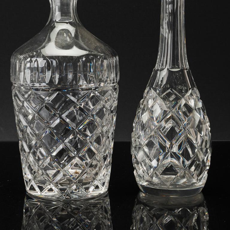 KARAFFER, 4 st, glas, 1900-tal,