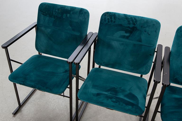 Yrjo Kukkapuro, 4 open arm chairs, 'A-502' Avarte Finland.