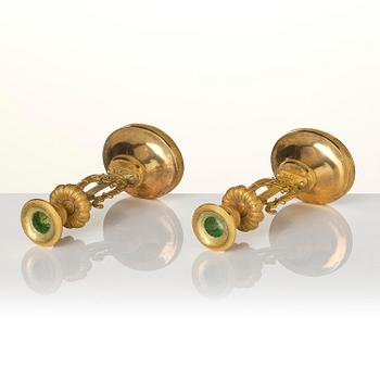 A pair of Swedish Empire ormula candlesticks.