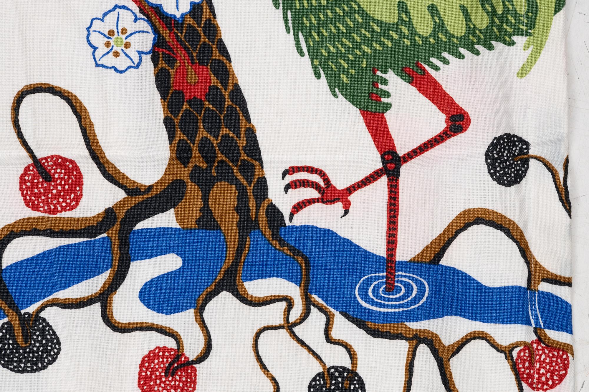 Josef Frank, a pair of 'Gröna Fåglar', (Green Birds) curtains, Svenskt Tenn.