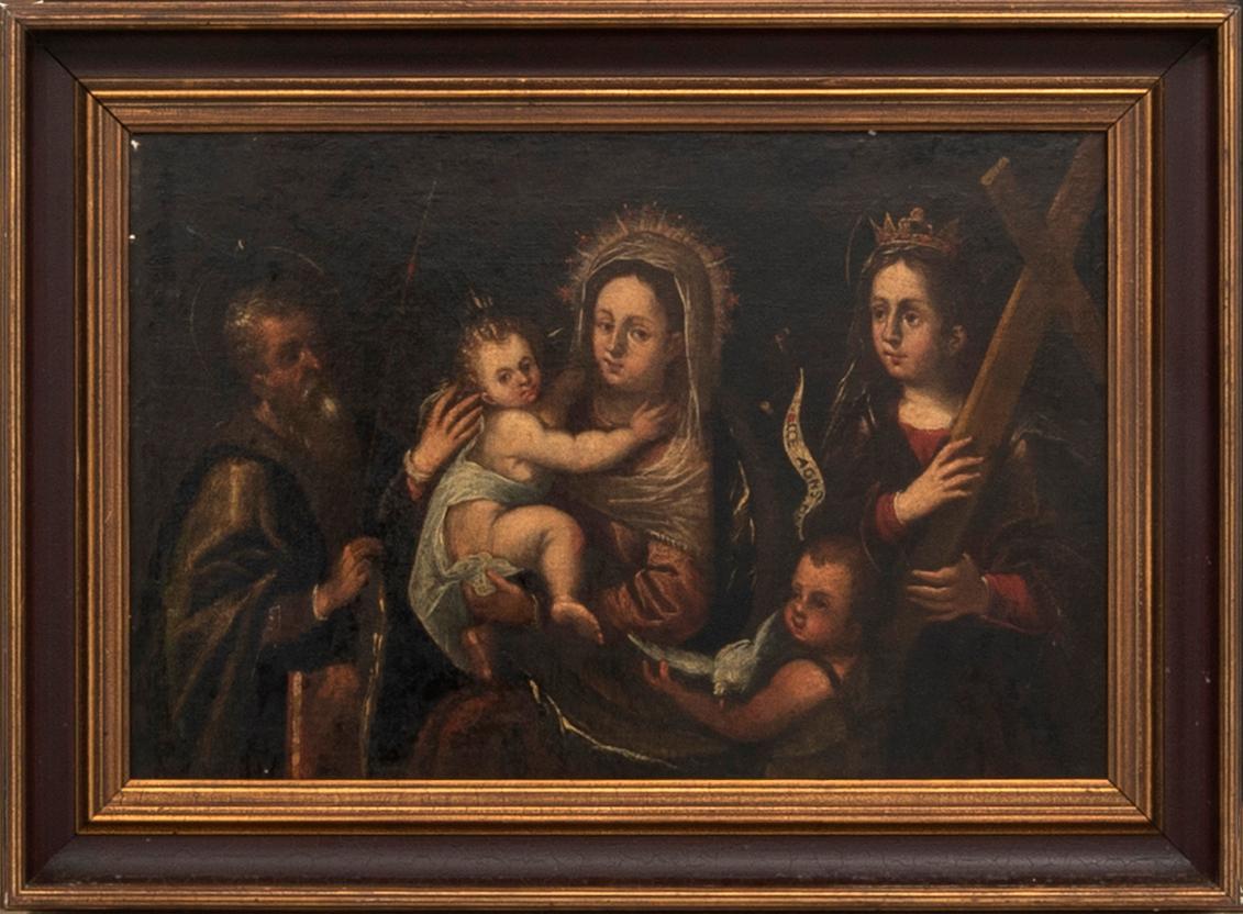 Unknown artist, 18th century, The Holy Family with St Agnes and John.