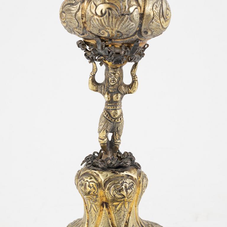 Lockpokal, silver, historismus, omkring 1900.