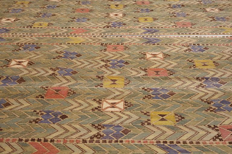 Märta Måås-Fjetterström, draperier, 1 par, "Rågen",  inplock på linnebotten, ca 272-274 x 121,5-125 respektive 274,5 x 123,5-126 cm,