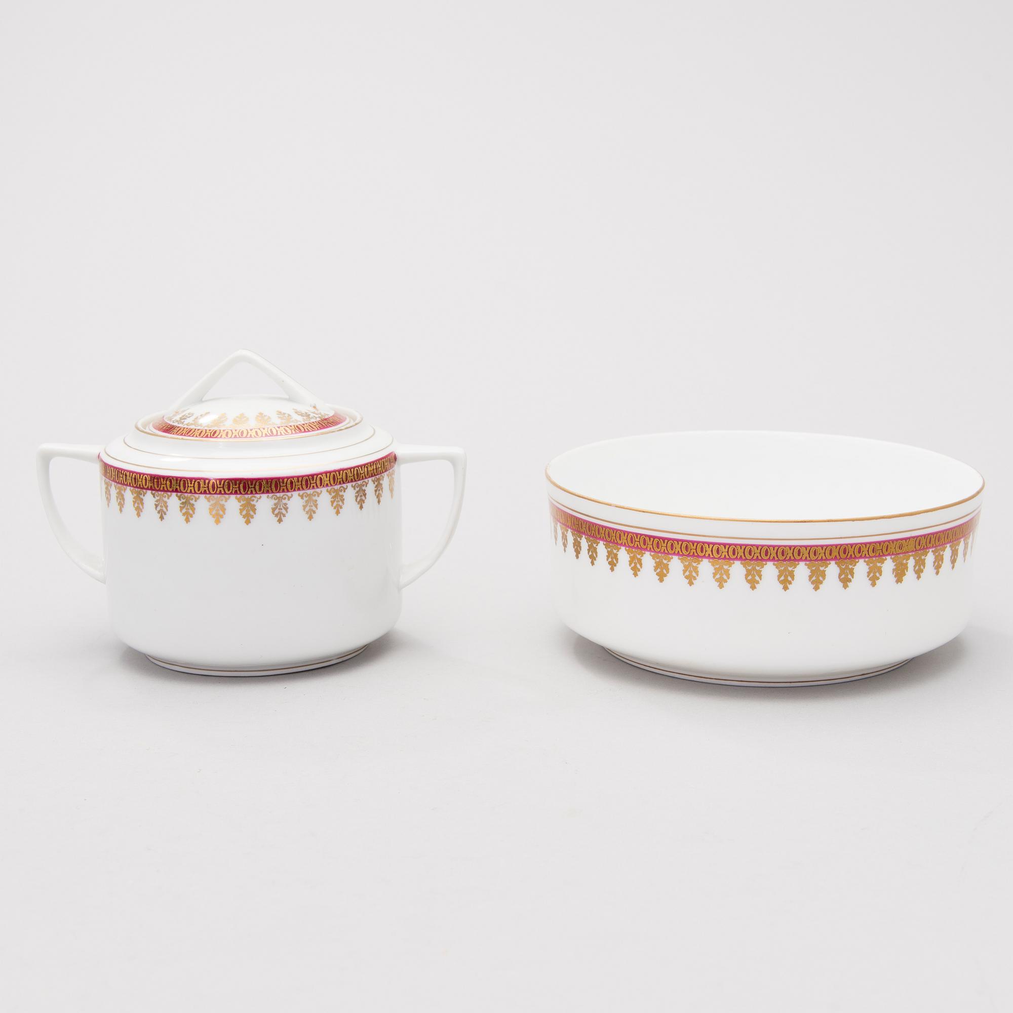 A late 19th Century 16-piece Russian Porcelain Tea Set by Gardner.