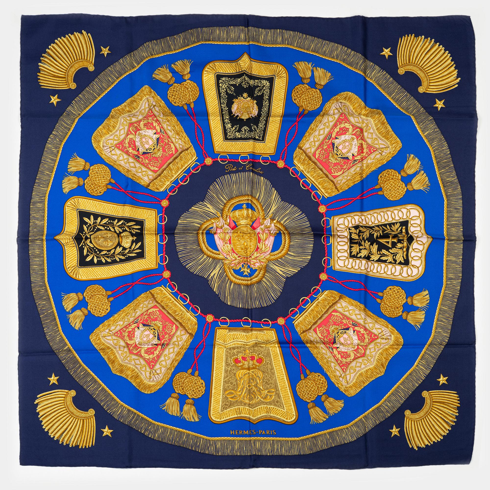 Hermès, scarf, "Poste et Cavalerie".