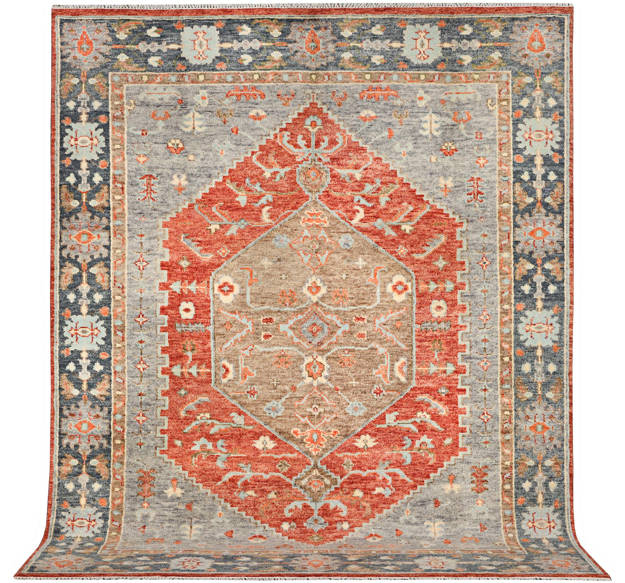 An oriental carpet with Mamluk design, c. 359 x 281 cm.