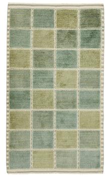 193. Barbro Nilsson, Matta, "Gyllenrutan grön", reliefflossa, ca 240,5-241,5 x 135,5-138 cm, signerad AB MMF BN.