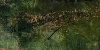 OKÄND KONSTNÄR, olja på duk, 1800-tal. Otydligt sign.