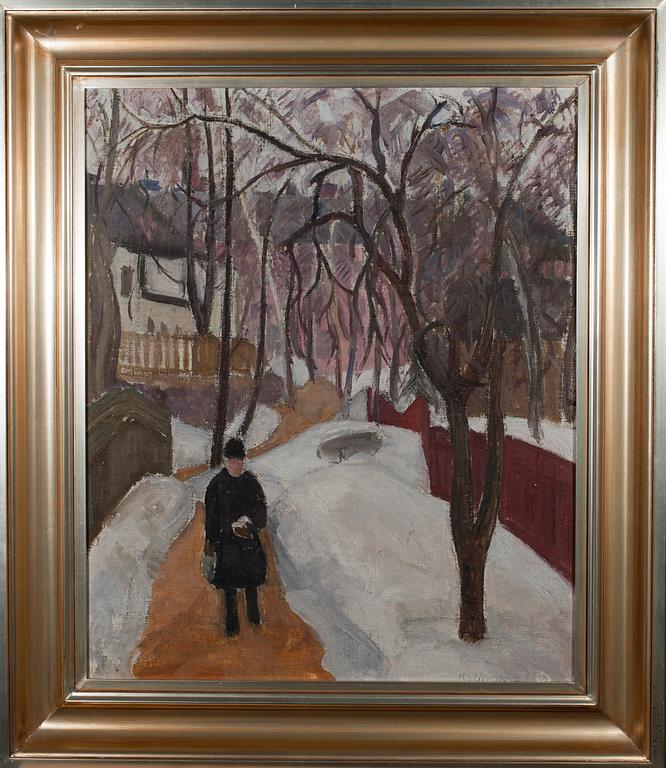 KALLE HALONEN, olja på duk, uppfodrad på skiva, signerad.