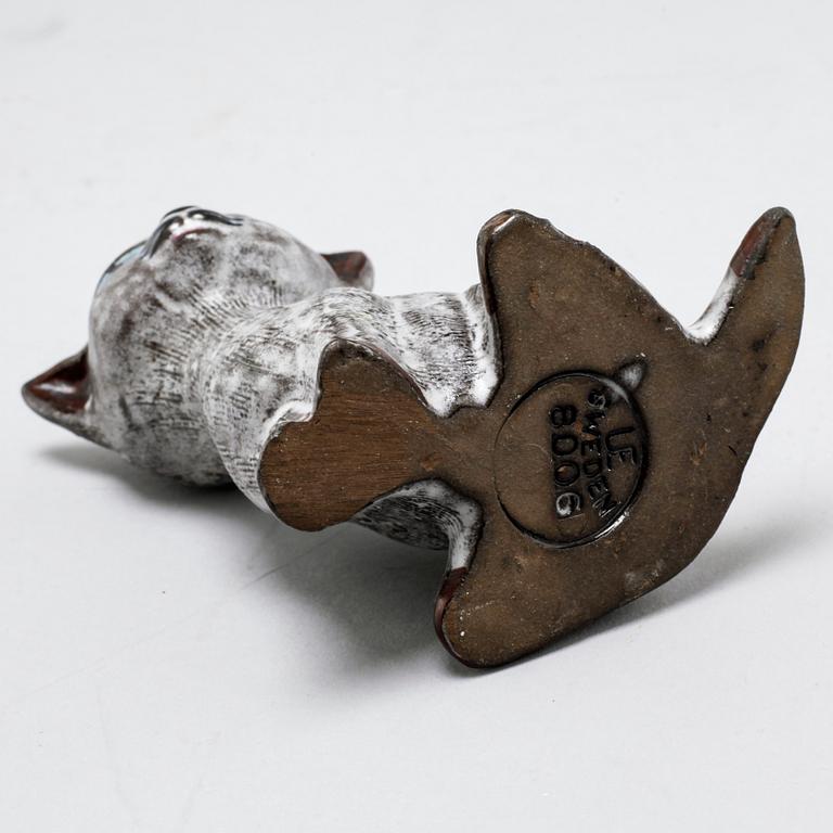Eight stoneware figurines by Uppsala-Ekeby, from the latter half of the 20th century.