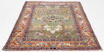 An antique Mobarekeh rug, central Persia, c. 230 x 130 cm.