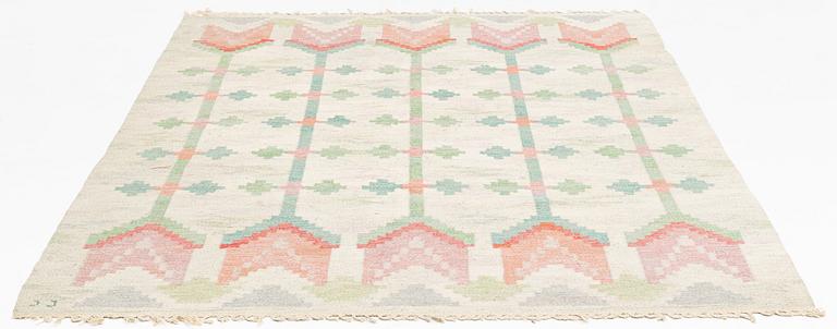 Judith Johansson, a carpet, "Tulpaner" flat weave, ca 265 x 200 cm, signed JJ,