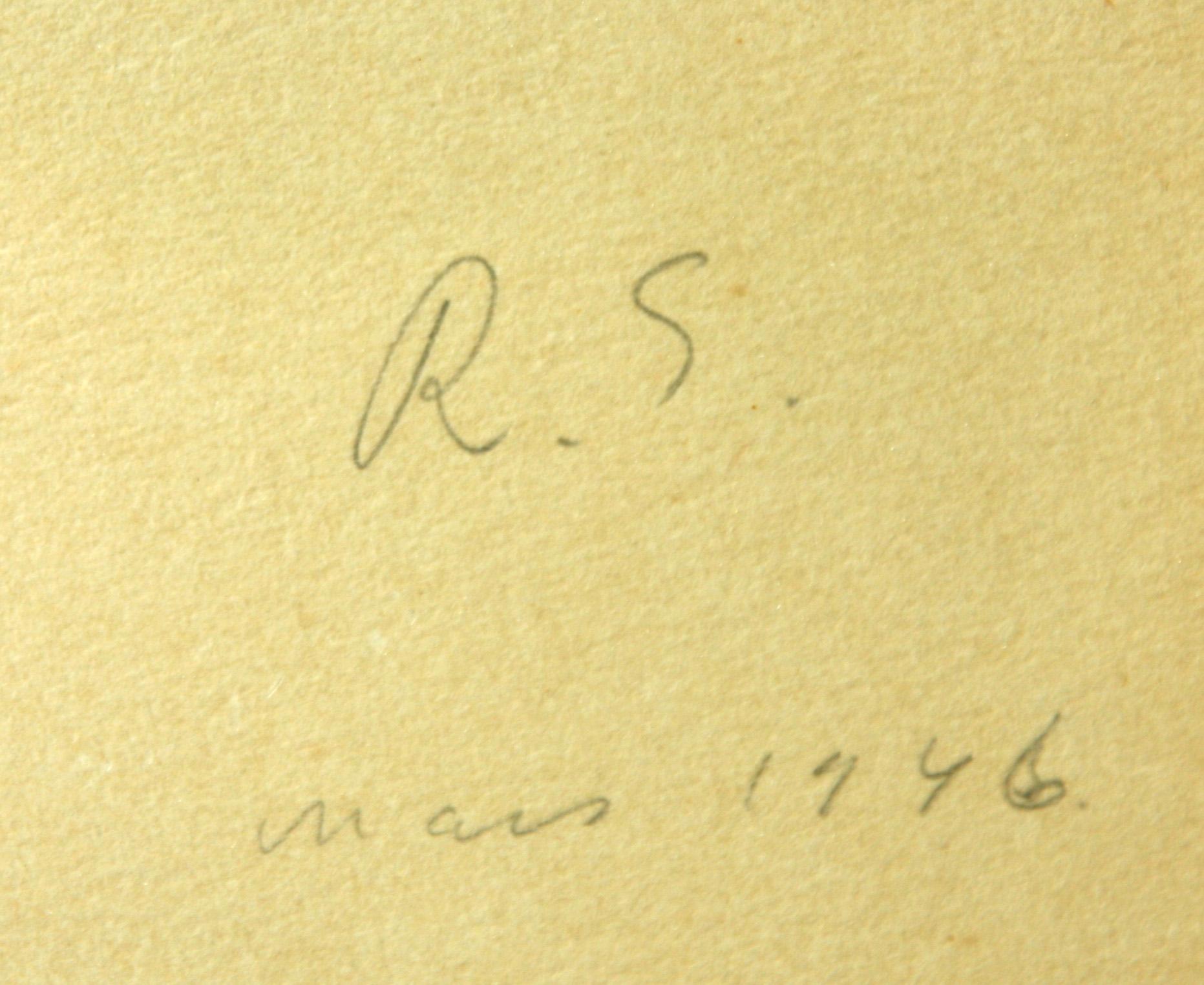 RAGNAR SANDBERG, blyertsteckning, sign R.S o dat 1946.