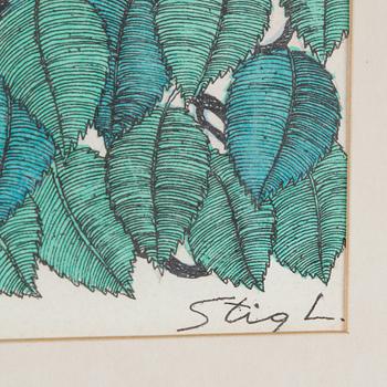 STIG LINDBERG, color litograph. Signed in the print.