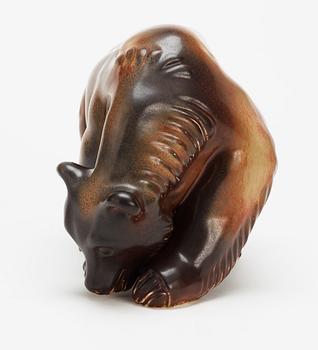 A Gunnar Nylund stoneware figure of a bear, Rörstrand.