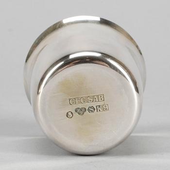 SUPKOPPAR, 6 stycken, silver, CF Carlman Stockholm 1960. Total vikt ca 390 gram.