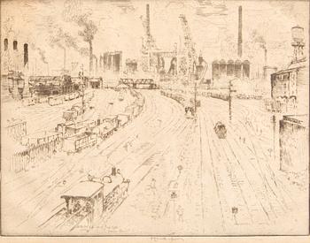 Joseph Pennell, etsning, signerad, 1910.