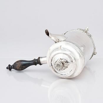 A Swedish Gustavian 18th century silver coffee-pot, mark of Petter Eneroth, Stockholm 1792.