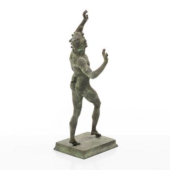 A bronze sculpture, after antique original, "The Dancing Faun", 19th/20-th century.