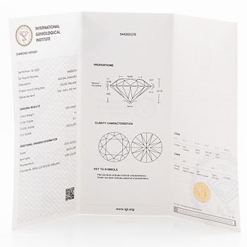 Ring 18K vitguld med briljantslipad diamant, medföljande IGI report.