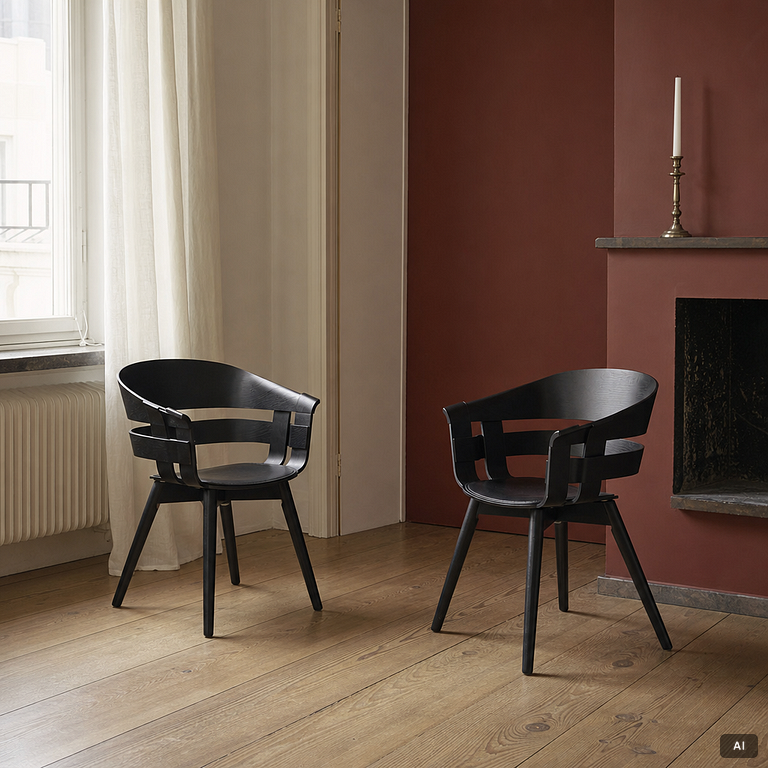 Jesper Ståhl, Karl Malmvall, karmstolar, 4 st, "Wick Chair", Design House Stockholm, samtida.
