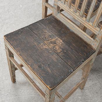 Chairs, 6, folk art. 19th century.