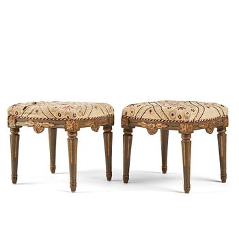 65. A pair of Gustavian stools by J Malmsten.