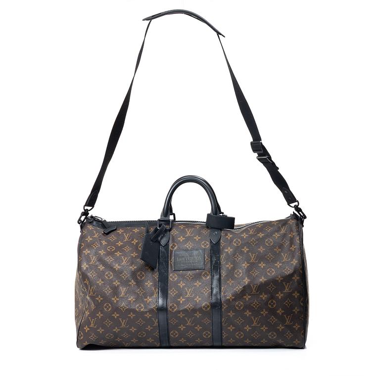 Louis Vuitton, weekender bag, “Macassar Waterproof Keepall 60 Bandoulière”.