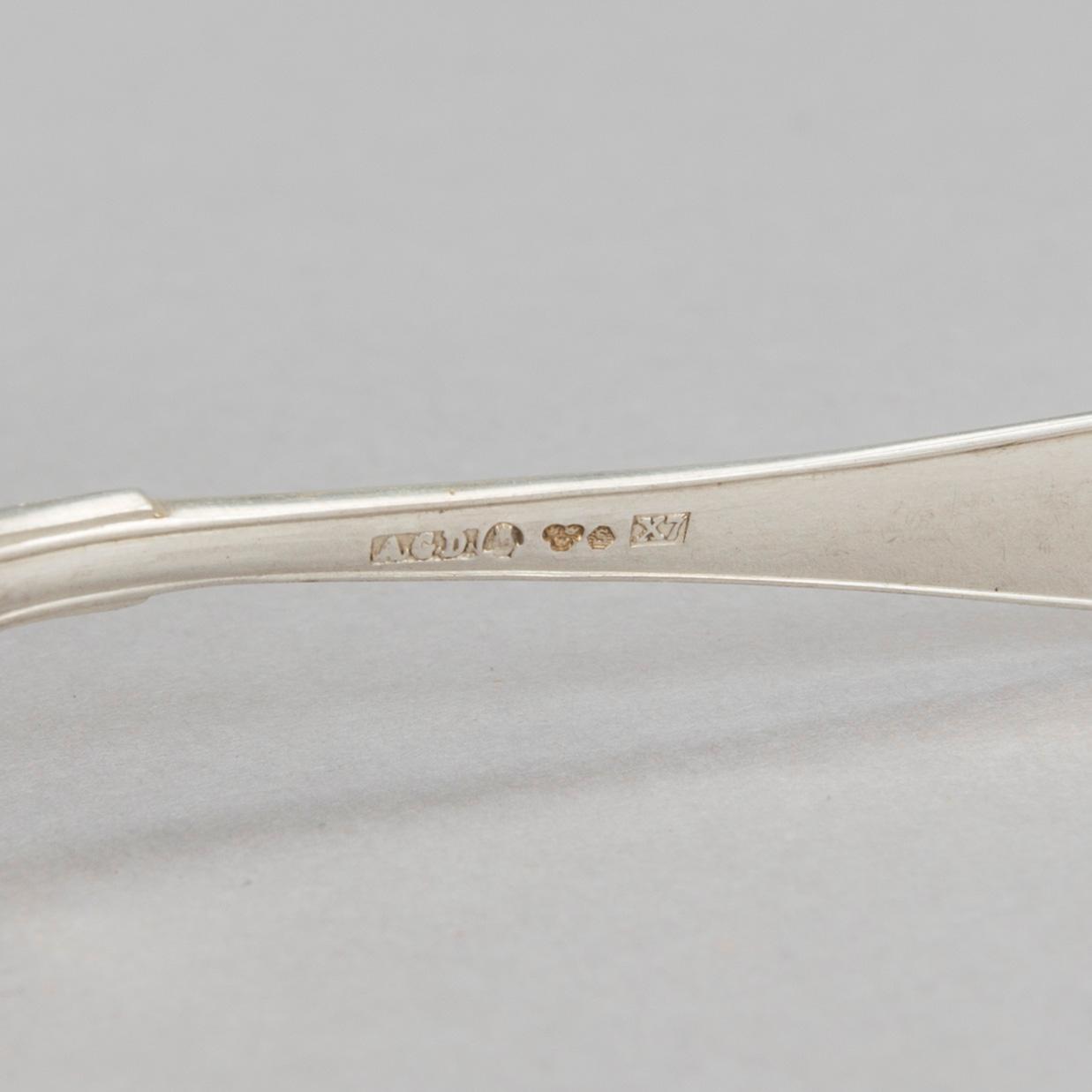 A set of twelve AG Dufva silver coffee spoons, made in Stockholm 1923.