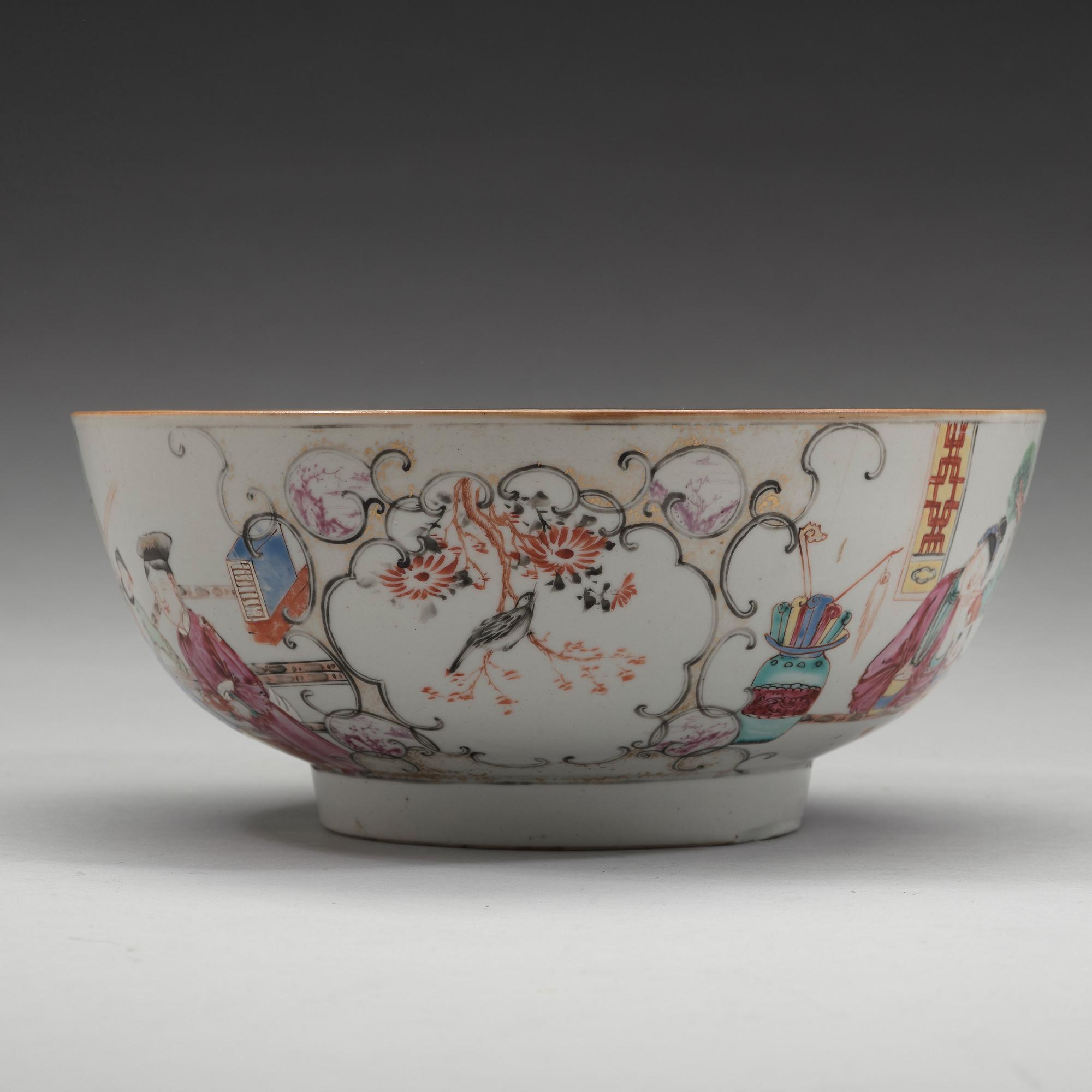 BÅLSKÅL, kompaniporslin. Qingdynastin, Qianlong (1736-95).