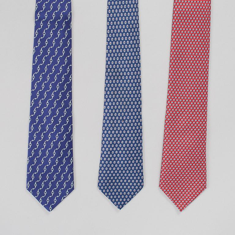 HERMÈS, ties, 3 pieces.