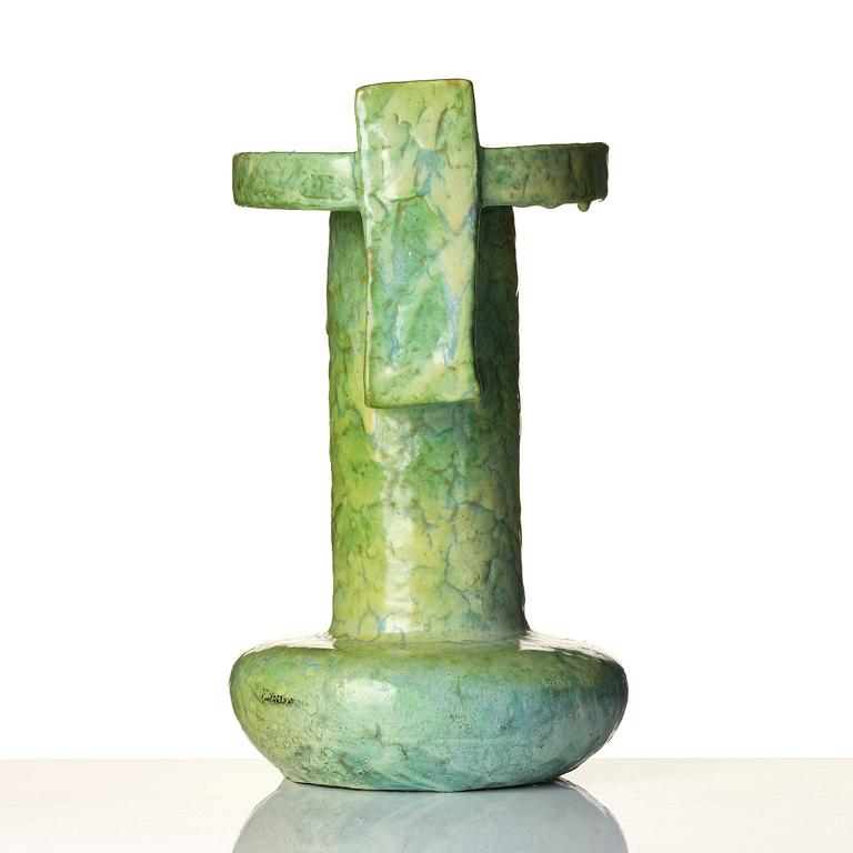 Allan Ebeling, a unique glazed ceramic vase, Torshälla, 1934.