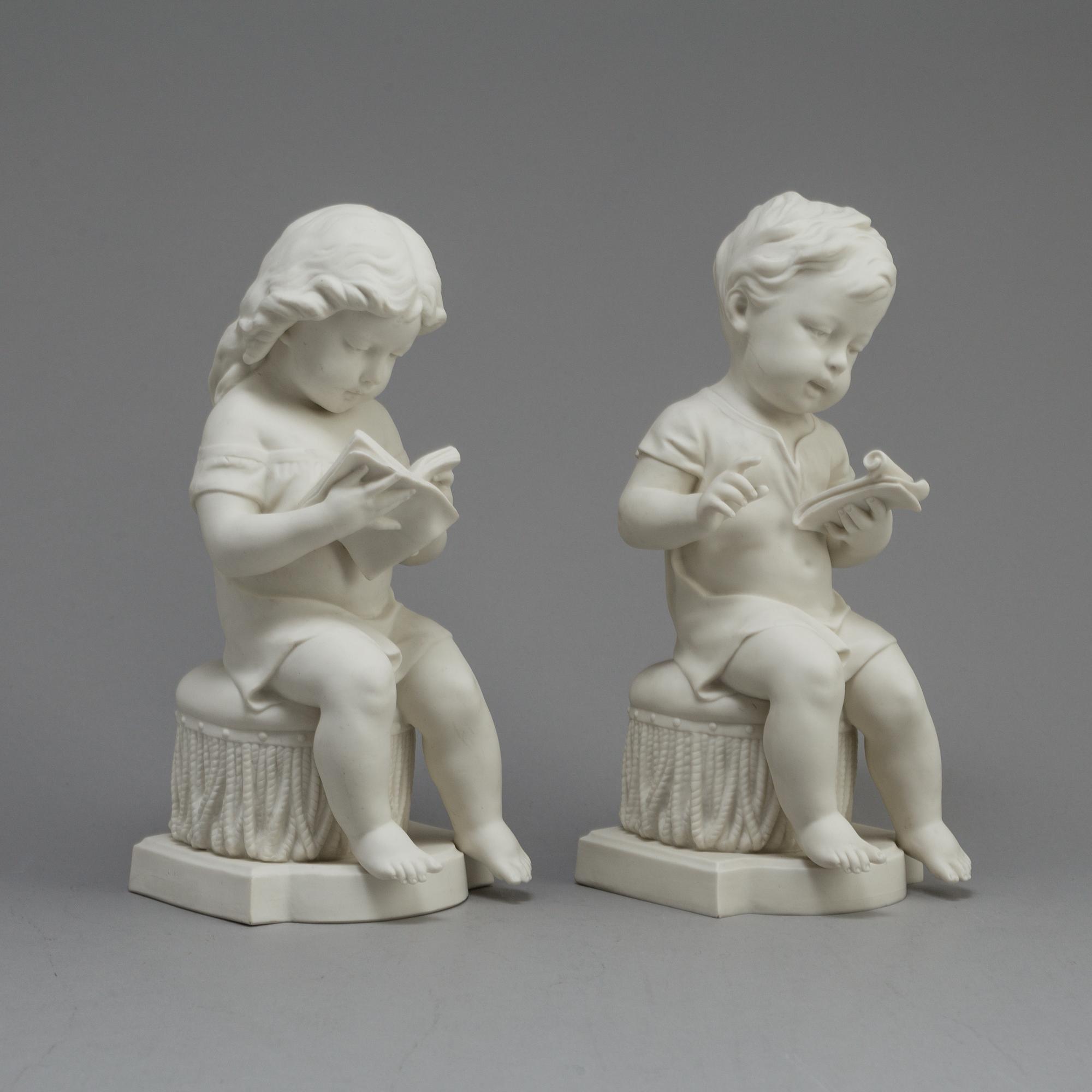 TWO PARIAN FIGURES, Gustafsberg 1911.