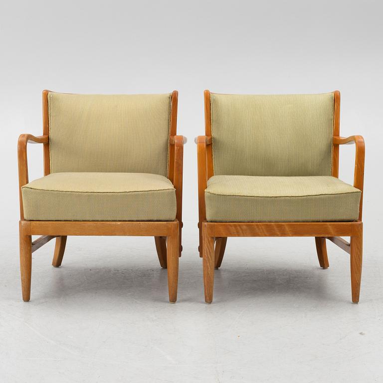 Otto Schulz, a pair of armchairs, Boet, Gothenburg, 1930's/40's.