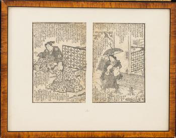 TWO JAPANESE WOODCUTS 19TH CENTURY.