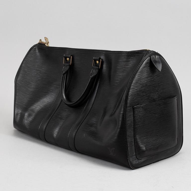 Louis Vuitton, a black Epi 'Keepall 50' weekend bag.