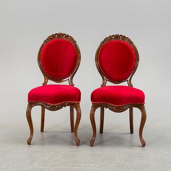 Eight late 19th century chairs.