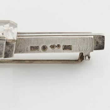 Stigbert, Engelbert, broscher, 2 st, silver och bergkristall.