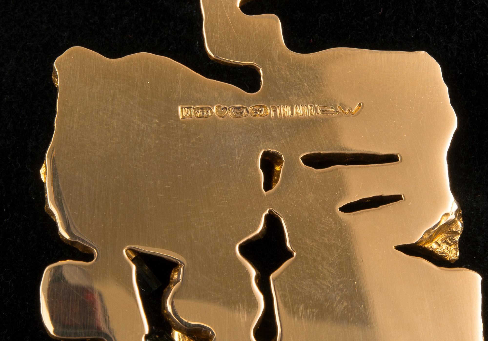 Björn Weckström, HÄNGSMYCKE, guld 18K, turmaliner, "Blomstrande mur", Lapponia 1971. Vikt 75,2 g.
