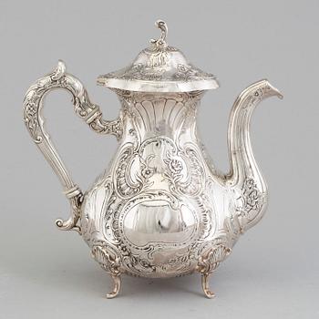 Four piece silver coffee service by GEWE, Malmö 1973-74.