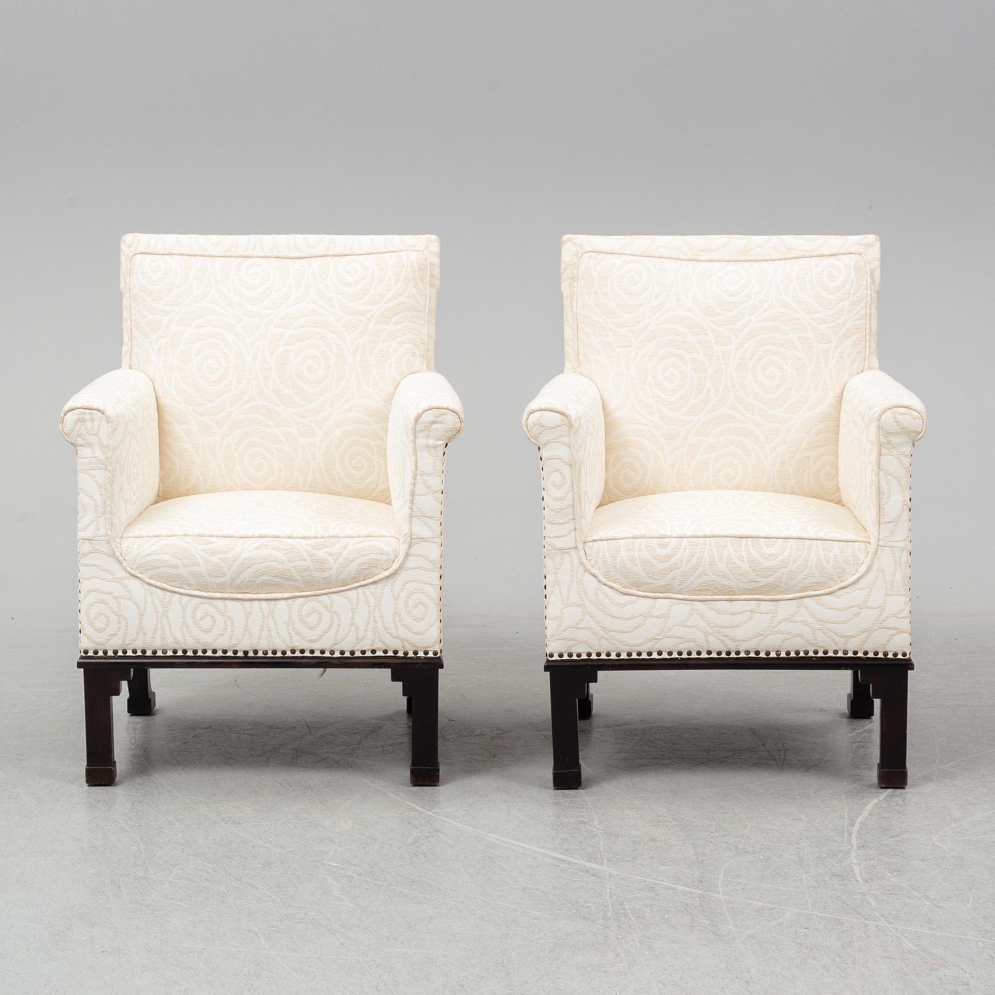 OTTO SCHULZ, tillskrivna. Fåtöljer, ett par, 1900-talets första hälft.