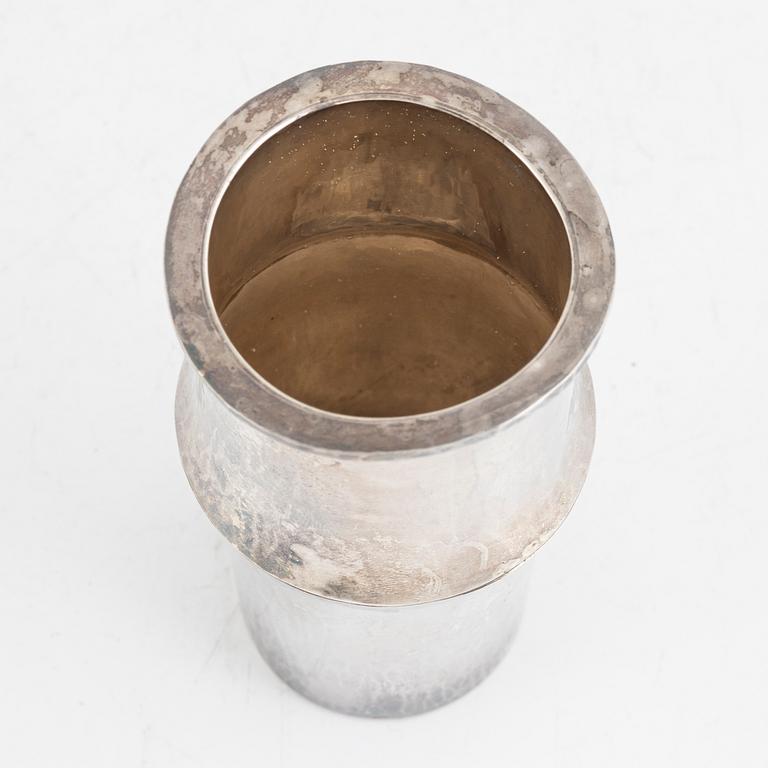 A Swedish sterling silver vase, mark of Roland Lantz, Stockholm 1980.