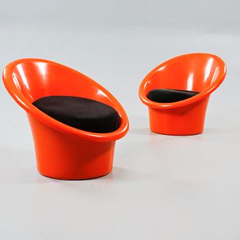 FÅTÖLJER, ett par, "Skopa", Olle Gjerlöv-Knudsen och Torben Lind för Ikea, modellen formgiven 1974.