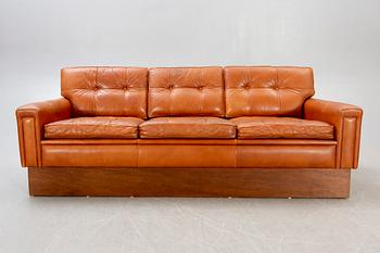 A leather sofa second half of the 20th century.