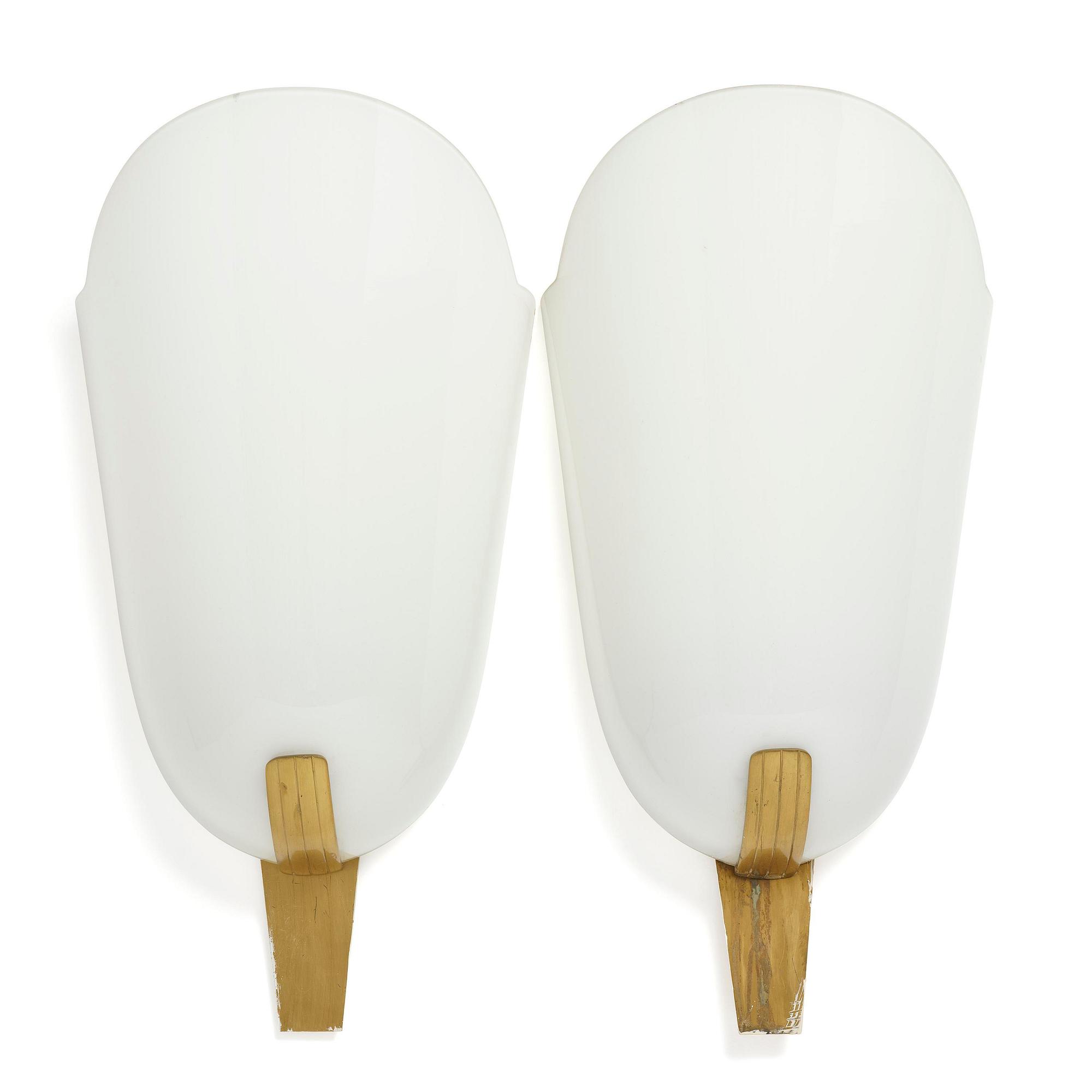 Harald Notini, a pair of wall sconces model "8495", Arvid Böhlmarks Lampfabrik, Stockholm, 1940s.