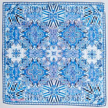 LOUIS VUITTON Silk Scarf with Monogram Patch Mini Pochette Bag.